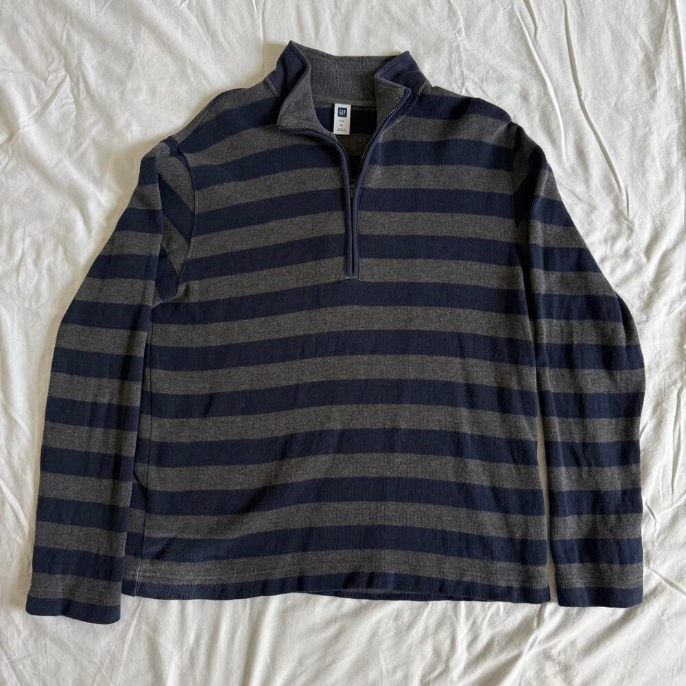 Gap striped quarter zip pullover